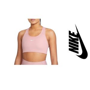 Nike Dri-Fit pink white swoosh Sports Bra M